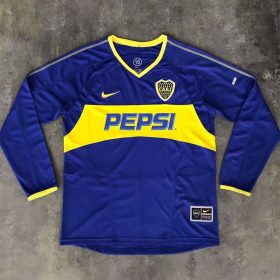 Retro Boca Juniors 2003/04 Home Long Sleeve Jersey - Image 3