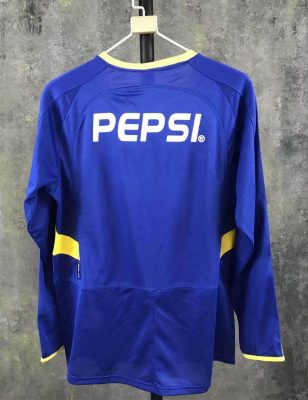 Retro Boca Juniors 2003/04 Home Long Sleeve Jersey - Image 2